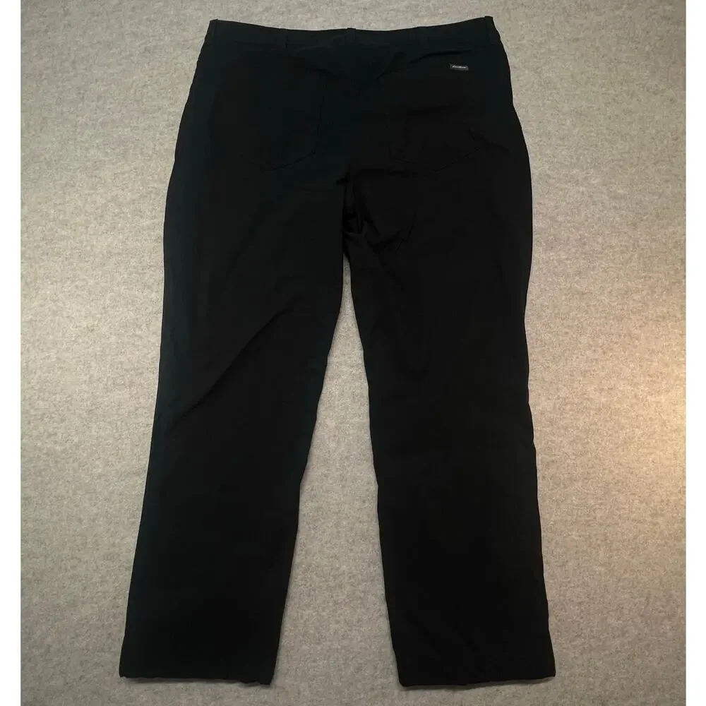 Eddie‎ Bauer Men's Fleece Lined Tech Pants Black Water Resistant Size 40x30